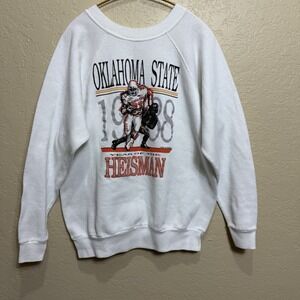 Vtg Paramount OSU Oklahoma State Cowboys Sweatshirt Barry Sanders Heisman 1988